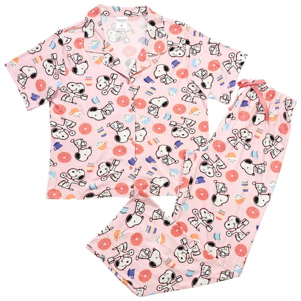 Womens Peanuts™ Snoopy Fall Snack & Drinks Pajama Set - Boscov's