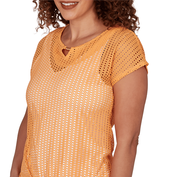 Petite Hearts of Palm Fun in the Sun Textured Knit Blouse