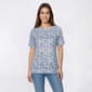 Petite Hasting & Smith Elbow Sleeve Painterly Floral Tonal Tee - image 1