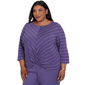 Plus Size Alfred Dunner Grand Bazaar Twisted Hem Chevron Blouse - image 3