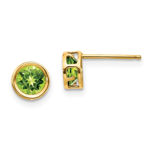 Gemstone Classics&#40;tm&#41; Yellow Gold 5mm. August Stud Earrings - image 