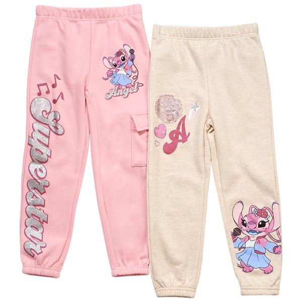 Girls (4-6x) Disney 2pk. Lilo & Stitch Angel Superstar Joggers - image 