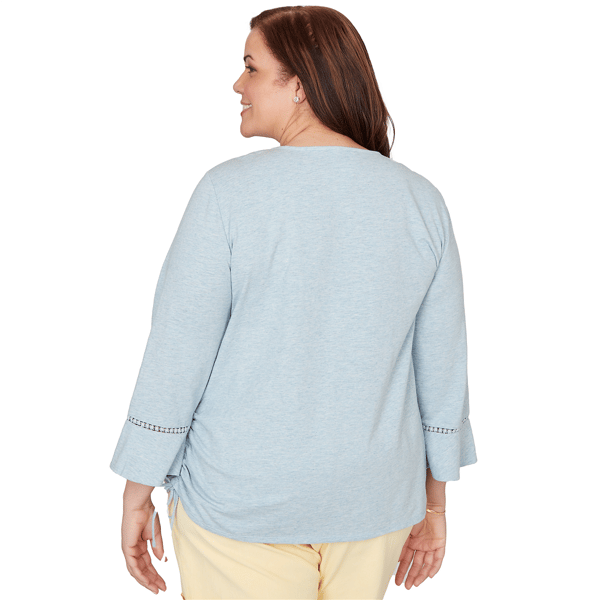 Plus Size Alfred Dunner Out Of The Blue Center Embroidery Blouse