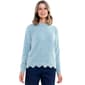Womens Hasting & Smith Solid Scallop Hem Crew Neck Sweater - image 1