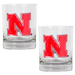 NCAA Nebraska Cornhuskers 2pc. Rocks Glass Set
