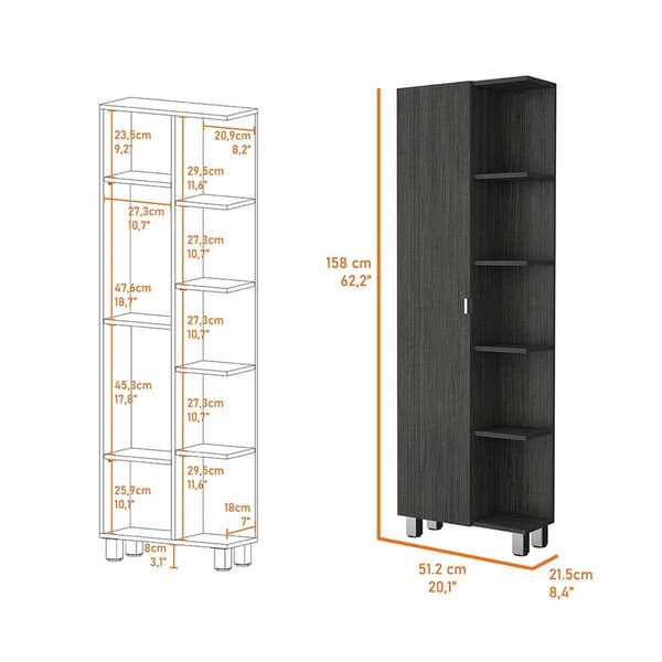 FM FURNITURE Los Angeles 58in. Corner Cabinet