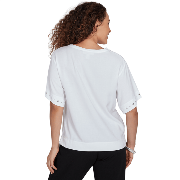 Womens Emaline Sapphire Serenade I Solid Elbow Sleeve Blouse