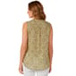 Womens Notations Sleeveless Abstract Pleat Split Neck Blouse - image 2