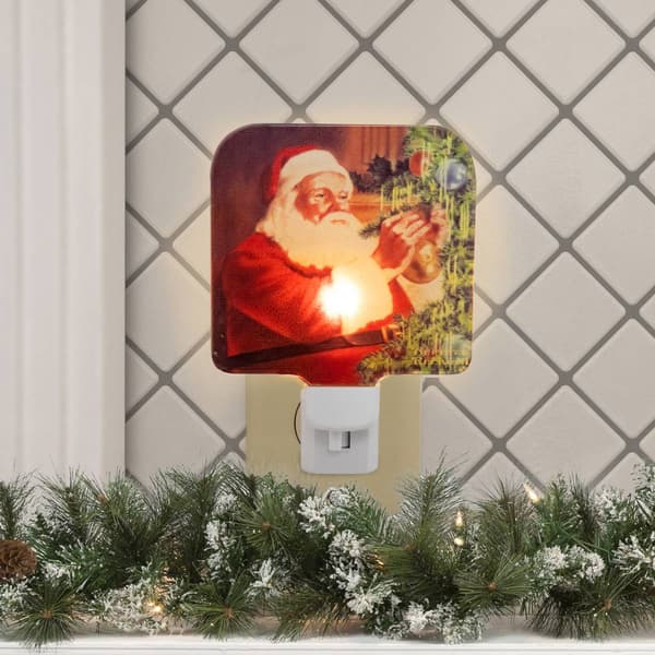 Northlight Seasonal Norman Rockwell Santa Trimming Nightlight