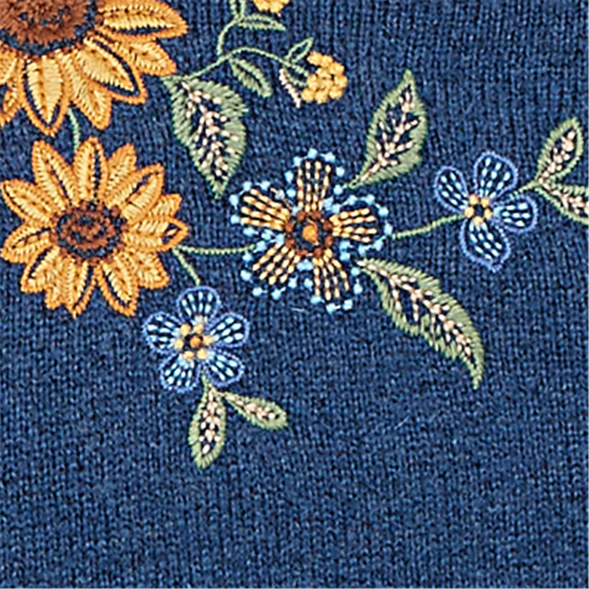 Womens Alfred Dunner Tuscany Sunflower Embroidery Cardigan