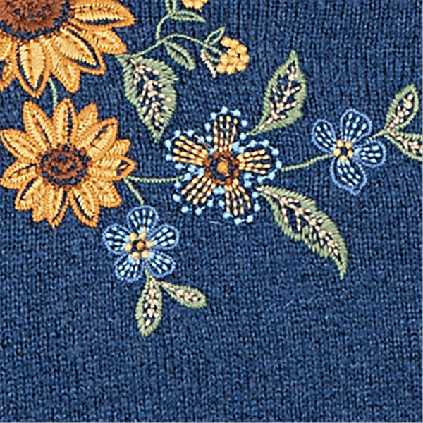 Womens Alfred Dunner Tuscany Sunflower Embroidery Cardigan