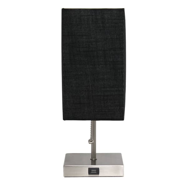 Simple Designs Petite Stick Lamp with USB Charging Port & Shade