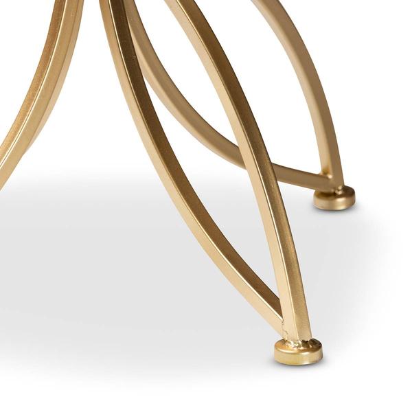 Baxton Studio Jaclyn Gold Metal End Table w/ Marble Tabletop