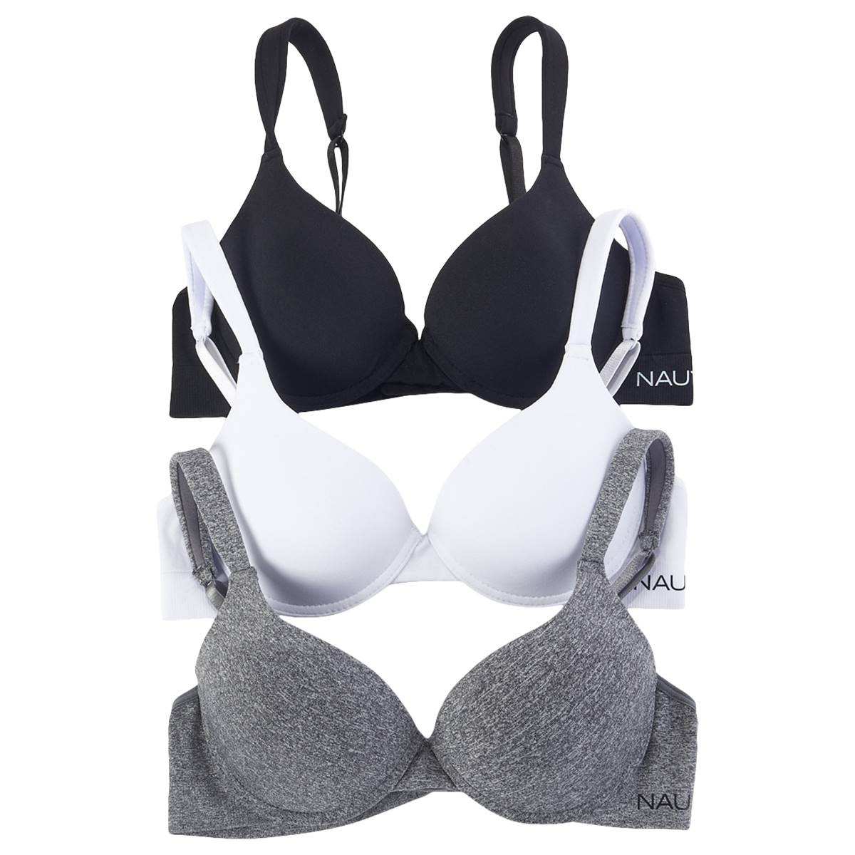 Open Video Modal for Womens Nautica T-Shirt Solid Logo Bras NT4918-3PKF