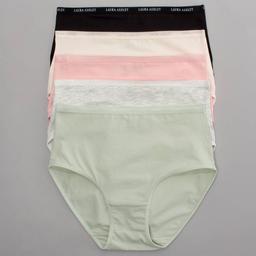 Womens Laura Ashley® 5pk. Solid Briefs Panties LS9221-5PKQD