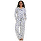 Plus Size White Orchid Long Sleeve Shadow Floral Henley Nightgown - image 1