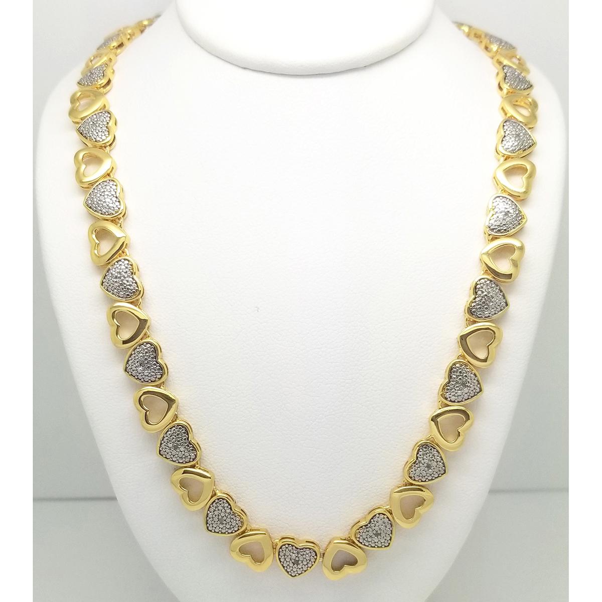 Gianni Argento Gold Plated 1/10ctw. Heart Pendant Link...