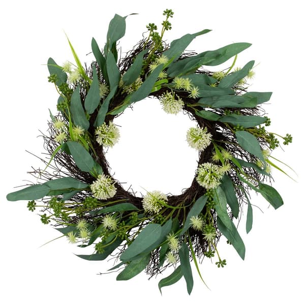 Northlight Seasonal Artificial Olive Leaf & Floral Spring Wreath