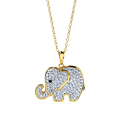 Clear Crystal Elephant Pendant - image 