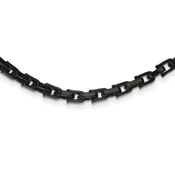 Mens Gentlemen's Classics&#40;tm&#41; 8mm Wide Black IP-Plated Link Necklace - image 