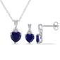 Gemstone Classics&#40;tm&#41; 3 3/4 kt. Created Sapphire Silver Necklace Set - image 1