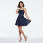 Juniors Emerald Sundae Eyelash Cross Back Skater Dress - image 1