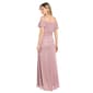 Womens R&M Richards Cold Shoulder Puff Sleeve Side Drape Gown - image 2