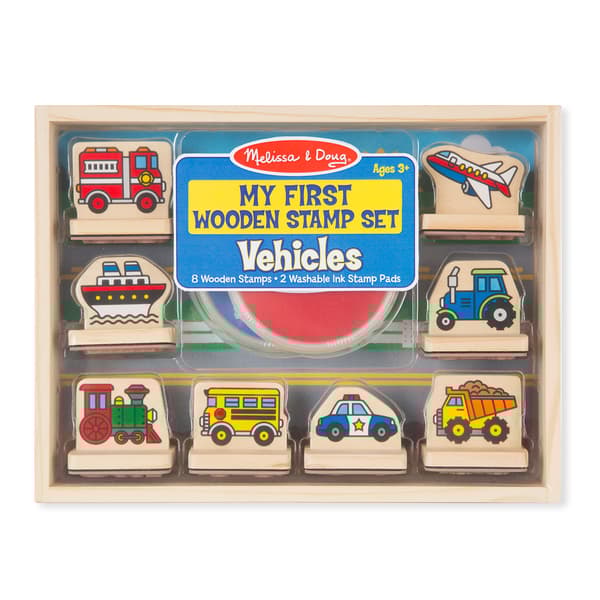 Melissa & Doug&#40;R&#41; My First Wooden Vehicle Stamp Set - image 