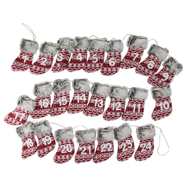 Northlight Countdown to Christmas Stocking Garland - image 