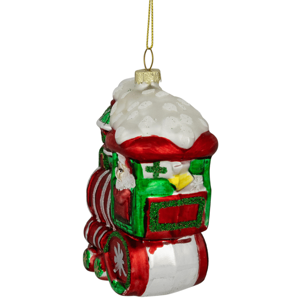 Northlight Glittered Train Christmas Glass Hanging Ornament