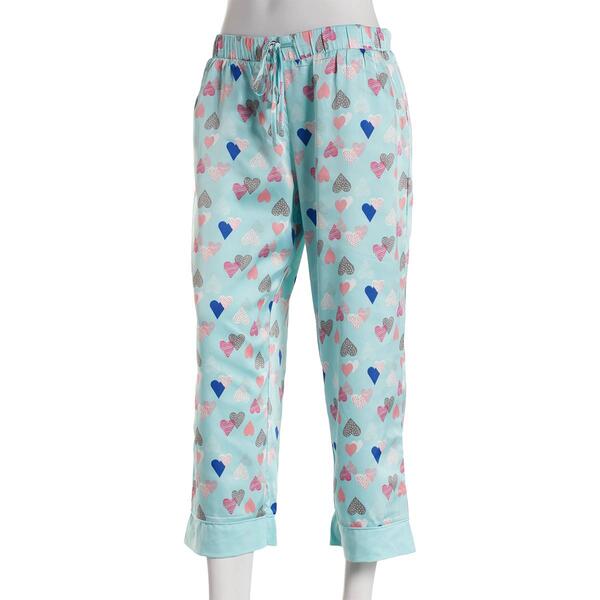 Petite MUK LUKS&#40;R&#41; Wide Leg Floating Hearts Pajama Capris - image 