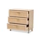 Baxton Studio Sebille Light Brown Wood 3-Drawer Storage Chest - image 2