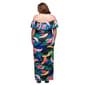 Plus Size 24/7 Comfort Apparel Off Shoulder Multicolor Maxi Dress - image 3