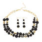 Ashley Cooper(tm) Gold/Black Layered Beaded Necklace & Earring Set - image 1