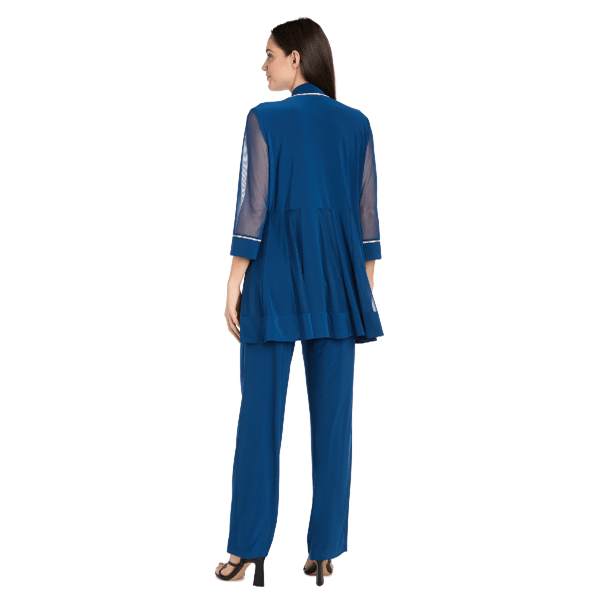 Womens R&M Richards Pantsuit with Illusion Sleeves & Rhinestone