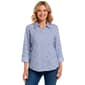 Petite Emily Daniels 3/4 Sleeve Paisley Button Front Blouse - image 1