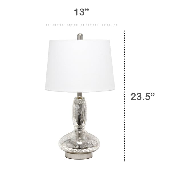 Lalia Home Classix Glass Dollop Table Lamp w/White Fabric Shade