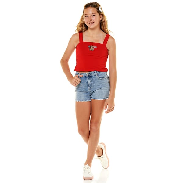 Girls (7-14) Tween Diva Americana Bear & Rhinestone Denim Shorts - image 
