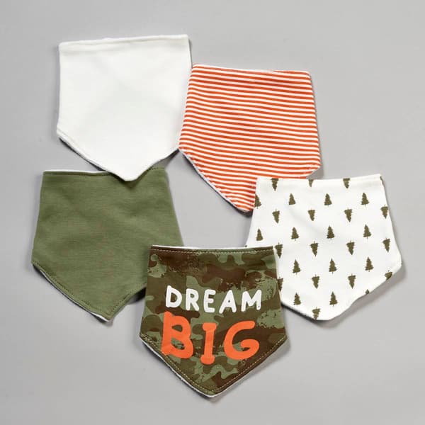 Baby Boy Baby Gear 5pk. Dream Big Bandana Bibs - image 