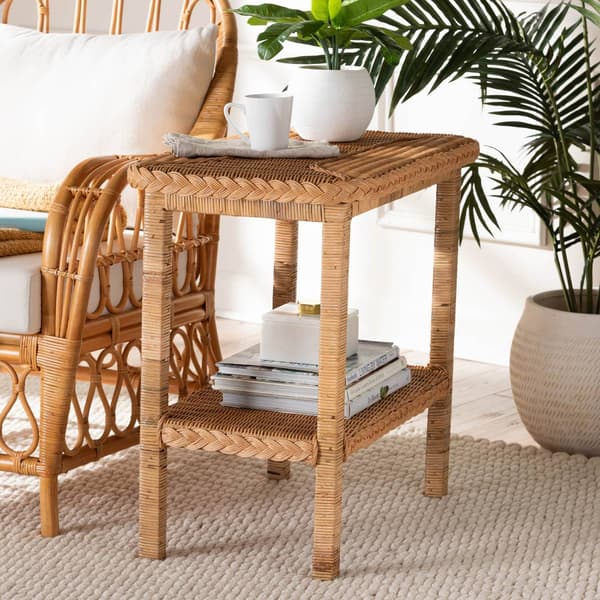bali & pari Minahasa Bohemian Light Honey Braided Side Table