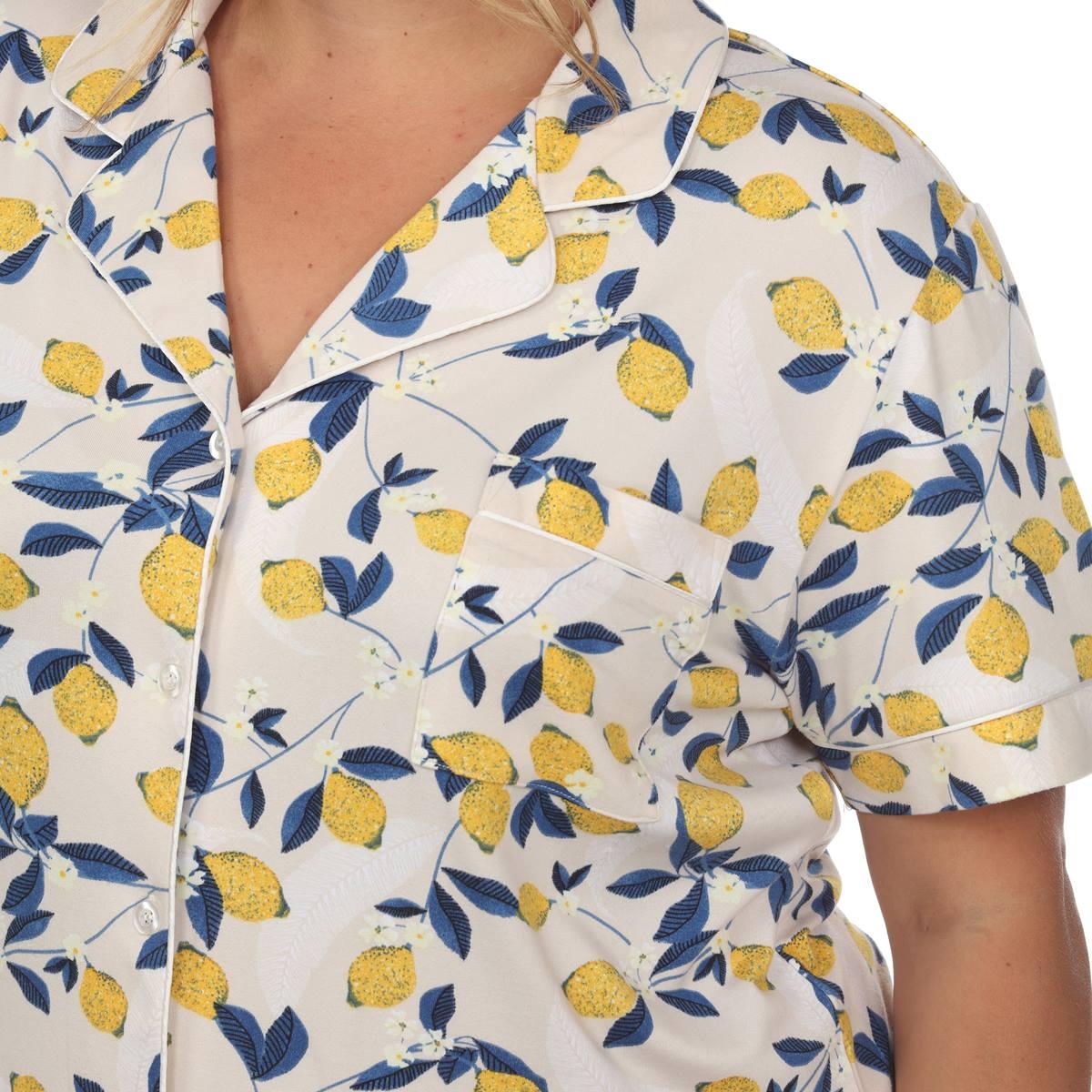 Plus Size White Mark Lemon Pajama Set