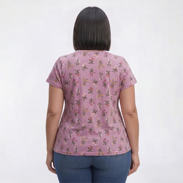 Plus Size Preswick & Moore® Short Sleeve Botanical Floral Tee