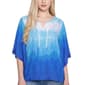 Womens NY Collection Watercolor Ombre Poncho Blouse - image 1