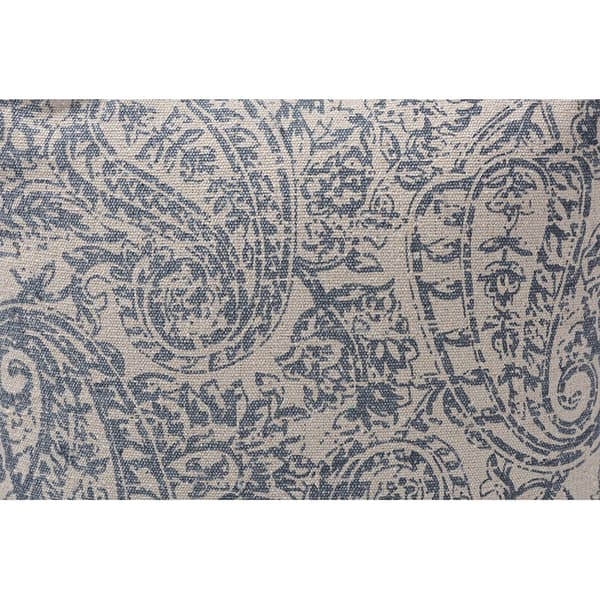 Baxton Studio Juvita Handwoven Cotton Paisley Pouf Ottoman