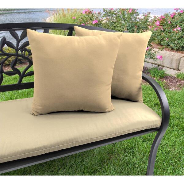 Jordan Manufacturing Antique Beige Outdoor Throw Pillow - 18 x 18 - image 