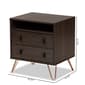 Baxton Studio Glover Dark Brown Finished Wood 2-Drawer Nightstand - image 9