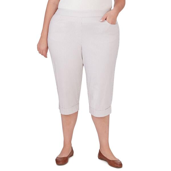 Plus Size Alfred Dunner Garden Party Clamdigger Stripe Capris - image 