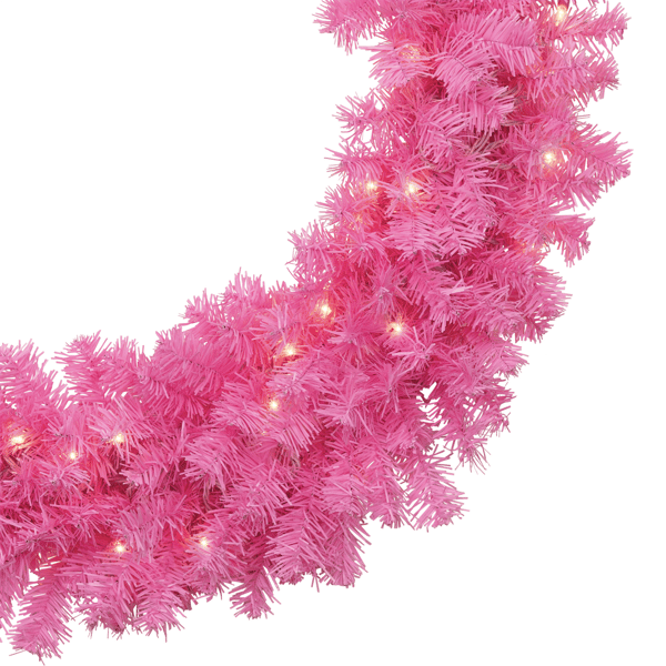 Northlight 36in. Pre-Lit Artificial Pink Pine Christmas Wreath