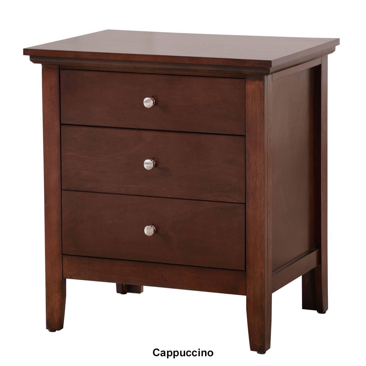 Passion Furniture Hammond 3-Drawer Nightstand