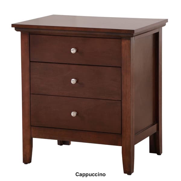 Passion Furniture Hammond 3-Drawer Nightstand